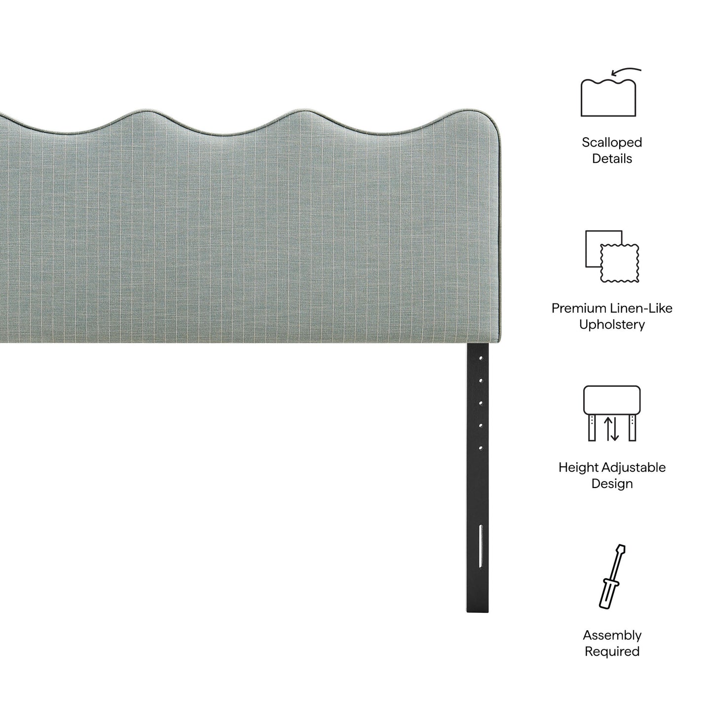 Athena Striped Fabric Upholstered Queen Size Headboard by Modway