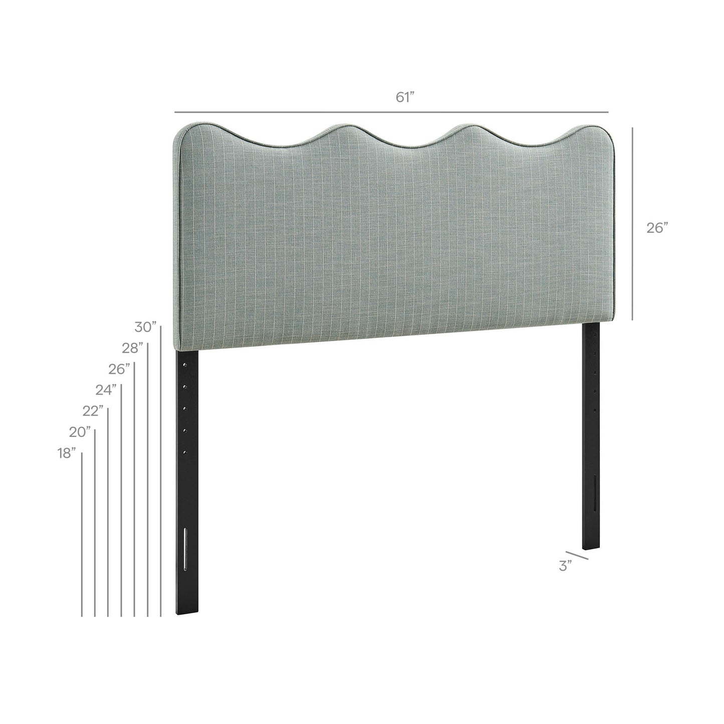Athena Striped Fabric Upholstered Queen Size Headboard by Modway