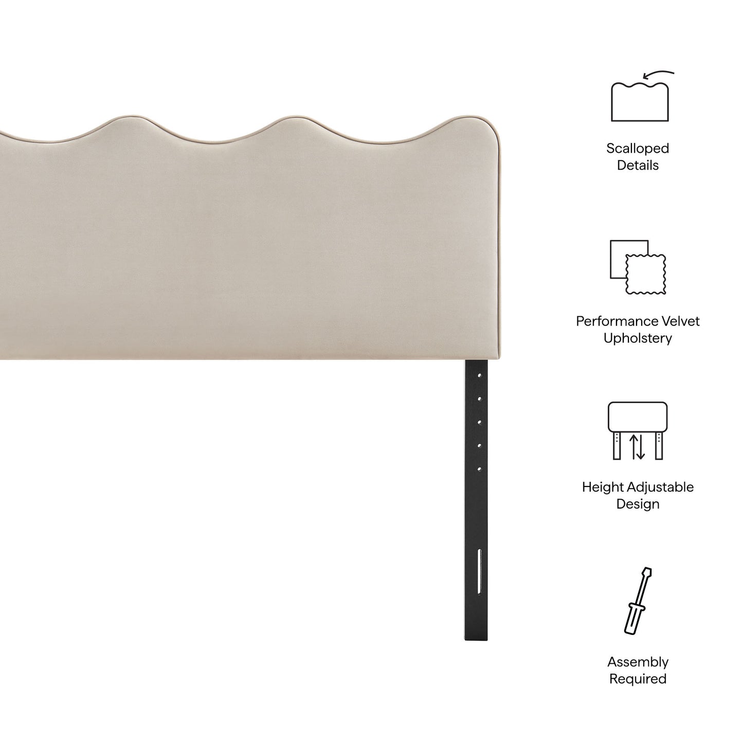 Athena Stain-Resistant Performance Velvet King Size Headboard by Modway