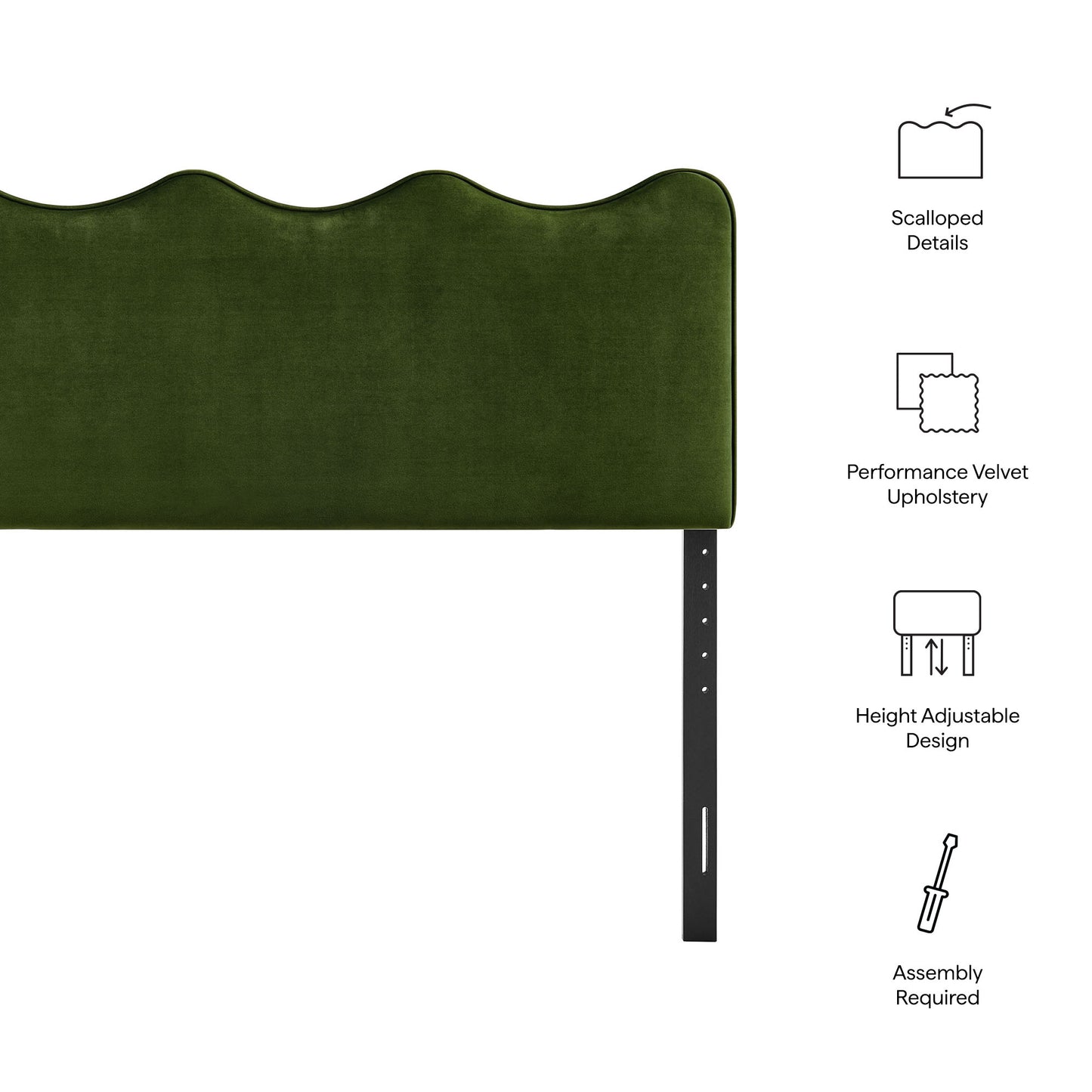 Athena Stain-Resistant Performance Velvet King Size Headboard by Modway