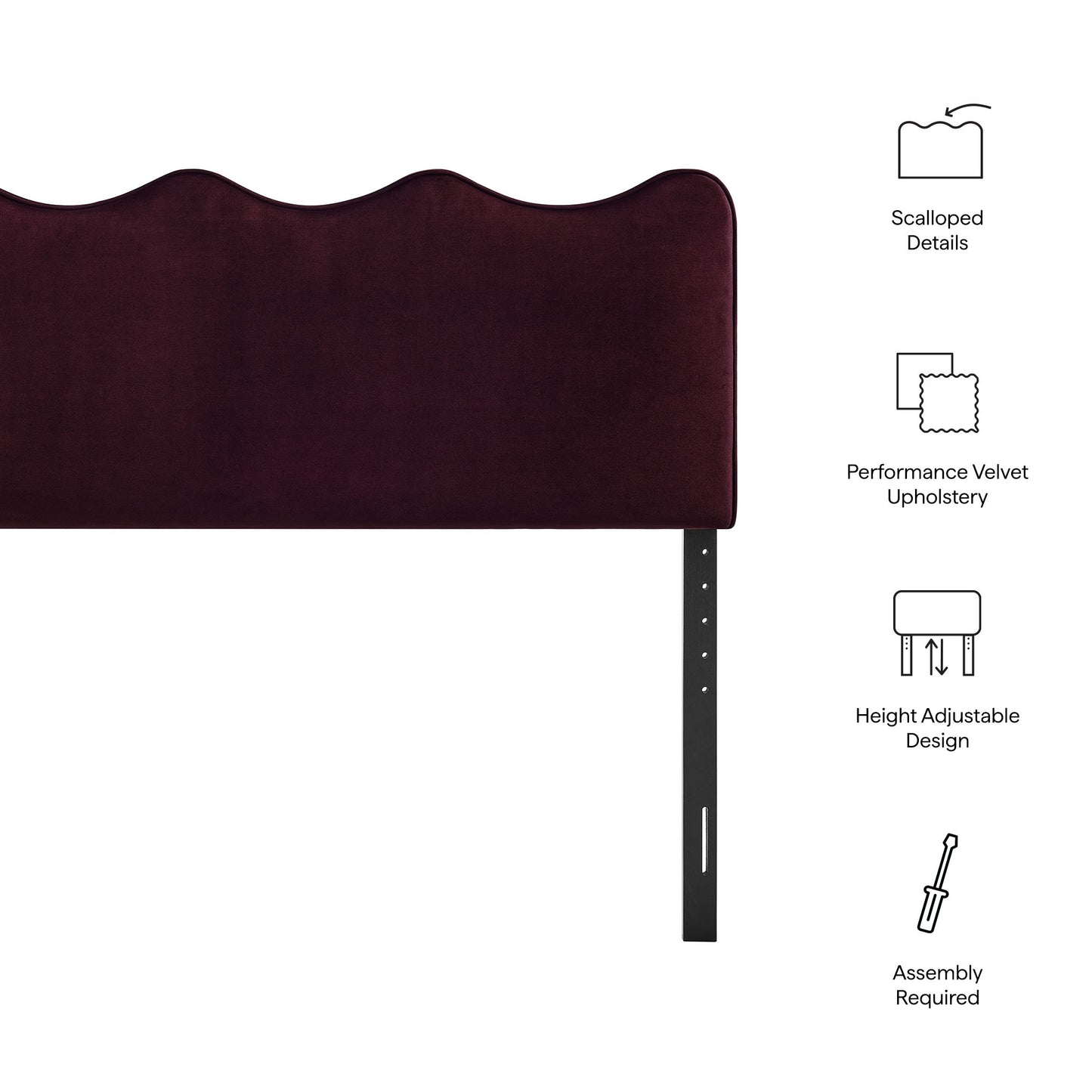 Athena Stain-Resistant Performance Velvet King Size Headboard by Modway