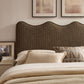 Athena Striped Fabric Upholstered King Size Headboard by Modway