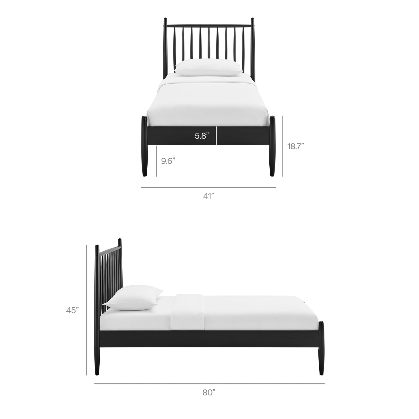 Zane Twin Size Spindle Bed Frame by Modway