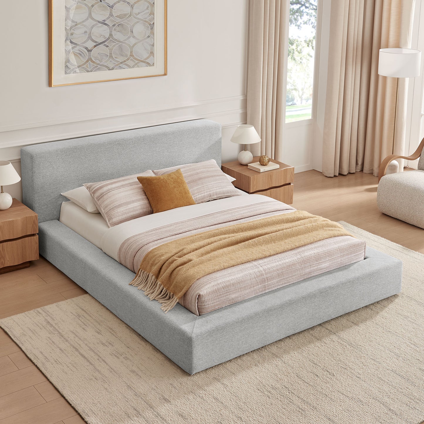 Luma Chenille Upholstered King Platform Bed Frame by Modway