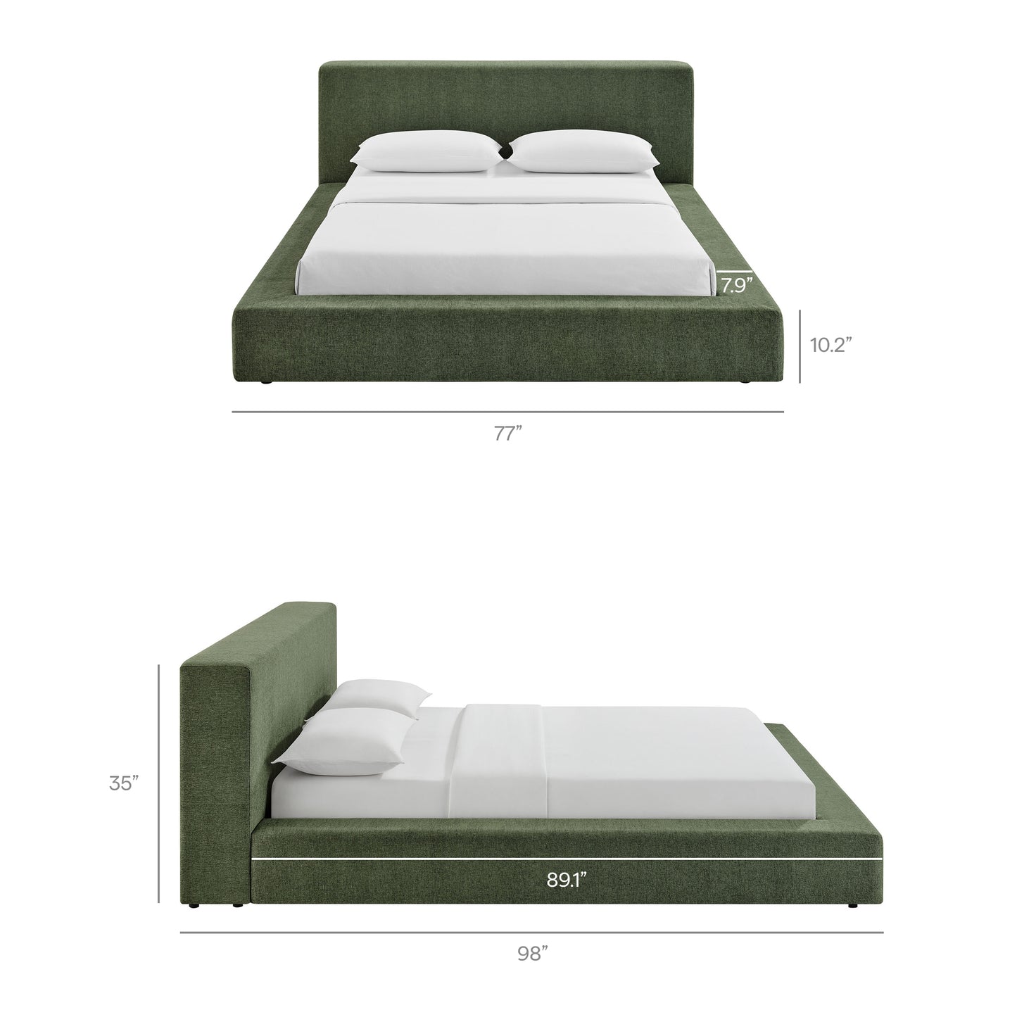 Luma Chenille Upholstered Queen Platform Bed Frame by Modway