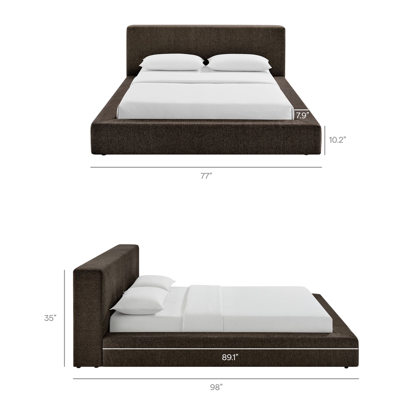 Luma Chenille Upholstered Queen Platform Bed Frame by Modway