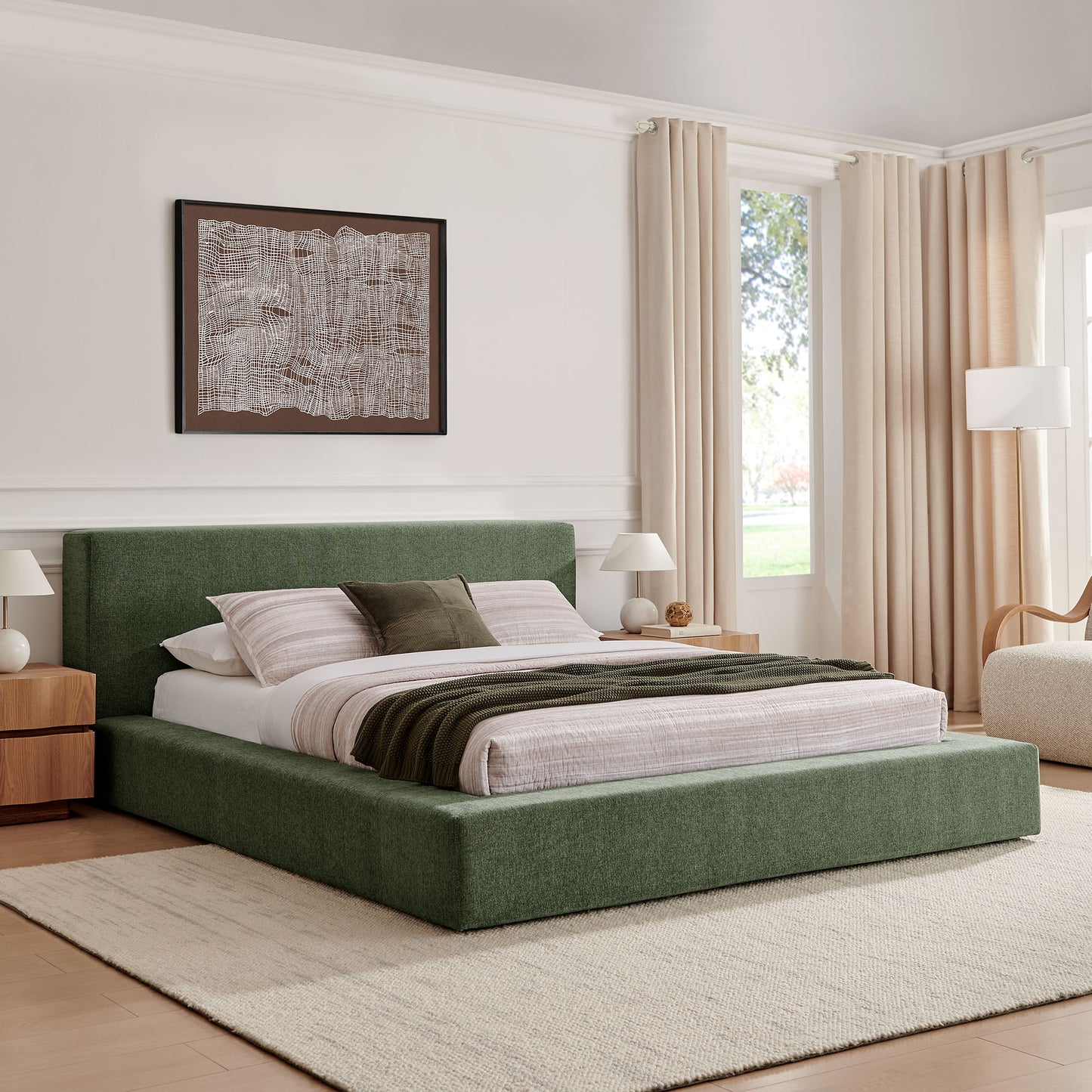 Luma Chenille Upholstered King Platform Bed Frame by Modway