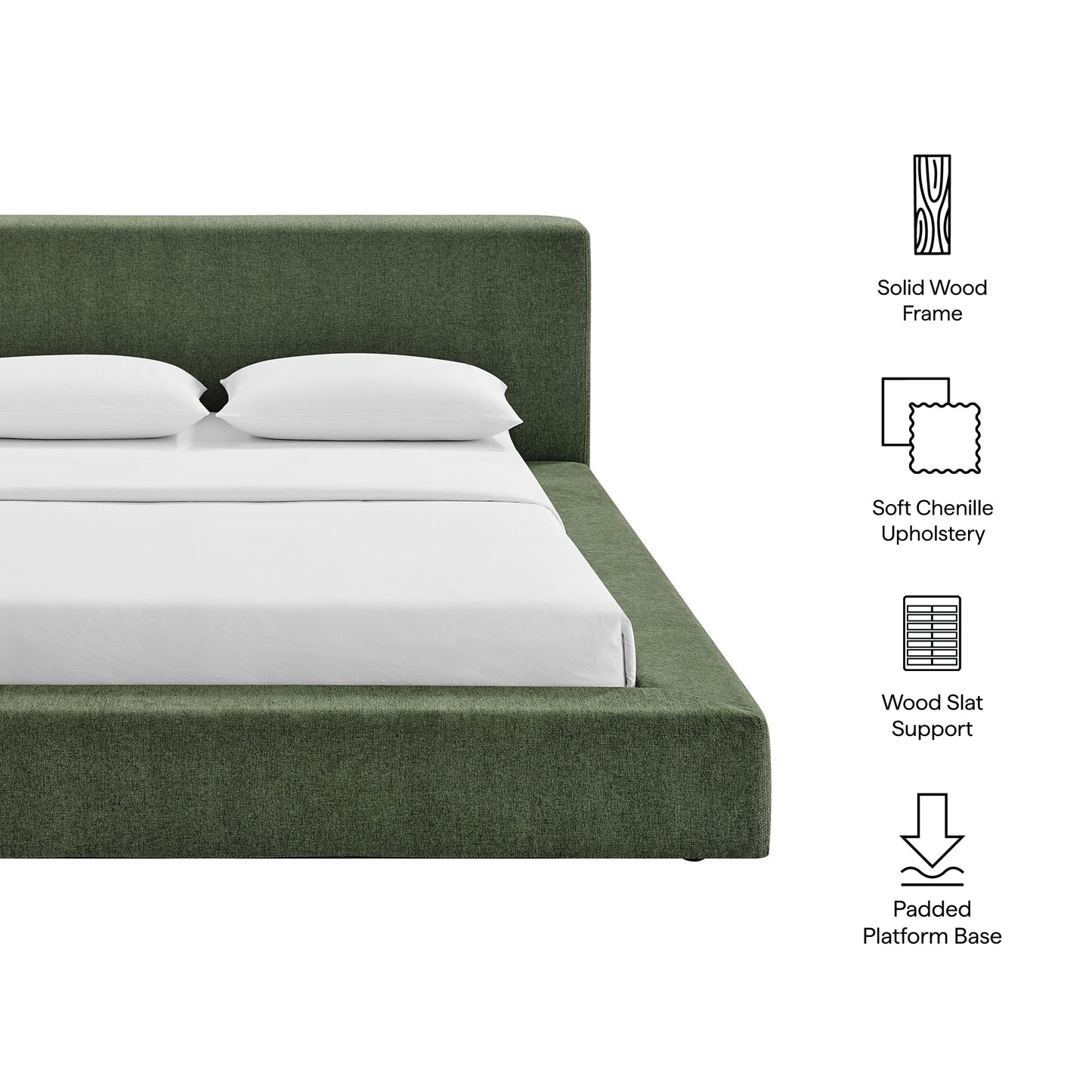 Luma Chenille Upholstered King Platform Bed Frame by Modway
