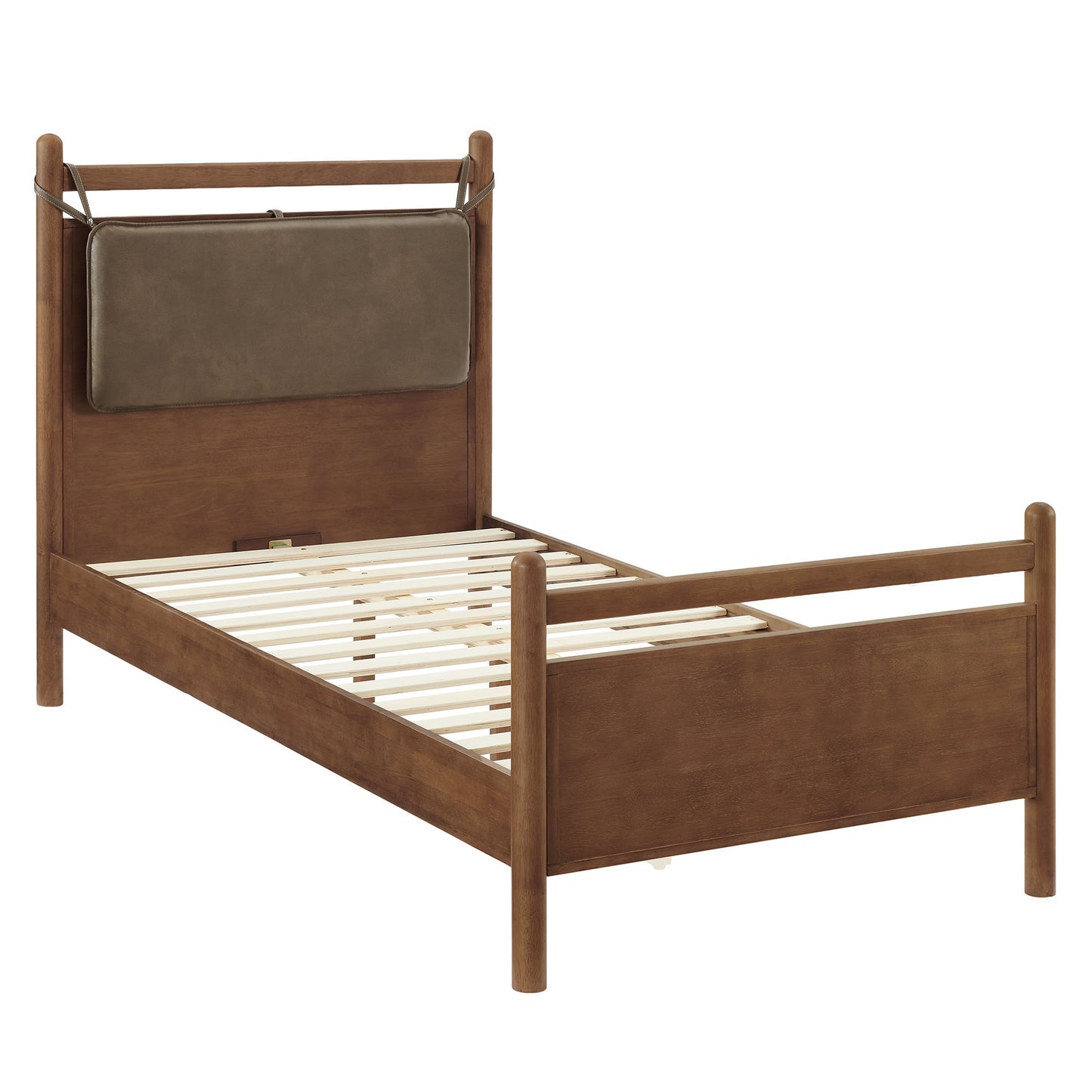 Leni Twin Size Vegan Leather and Wood Platform Bed Frame by Modway