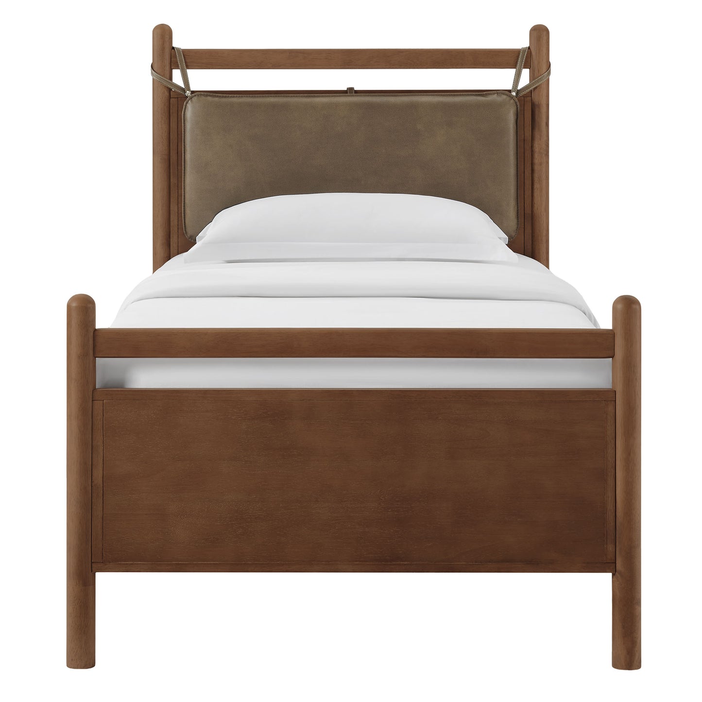 Leni Twin Size Vegan Leather and Wood Platform Bed Frame by Modway