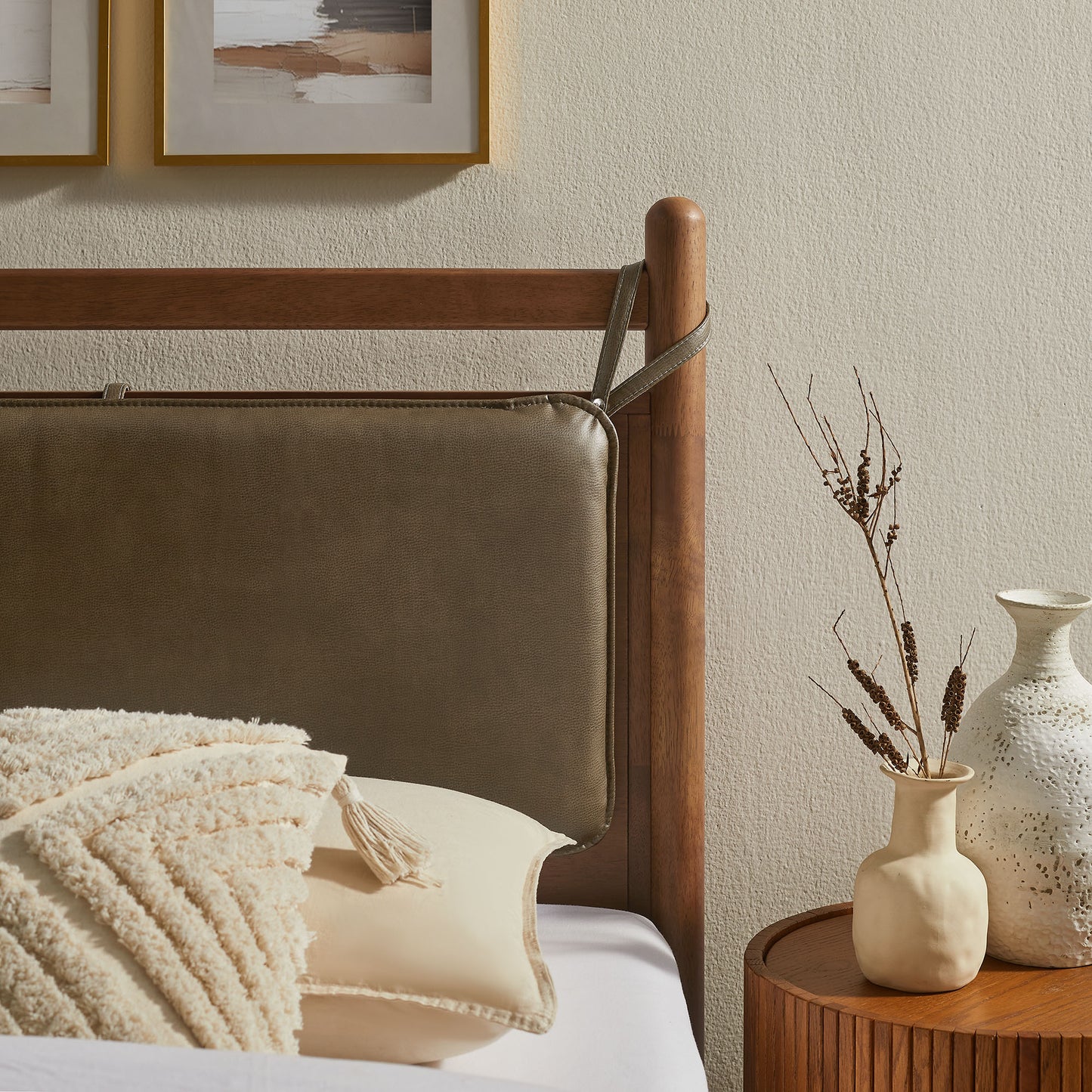 Leni Twin Size Vegan Leather and Wood Platform Bed Frame by Modway