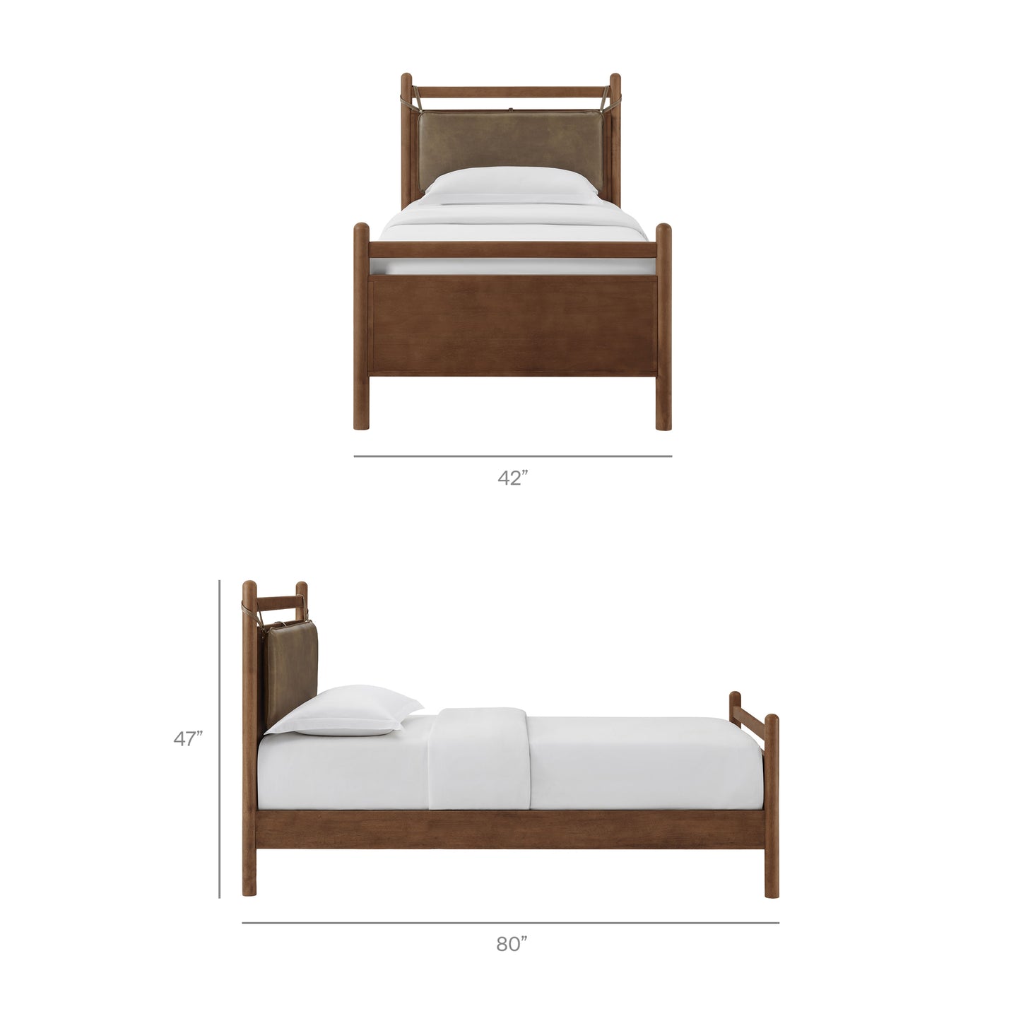 Leni Twin Size Vegan Leather and Wood Platform Bed Frame by Modway