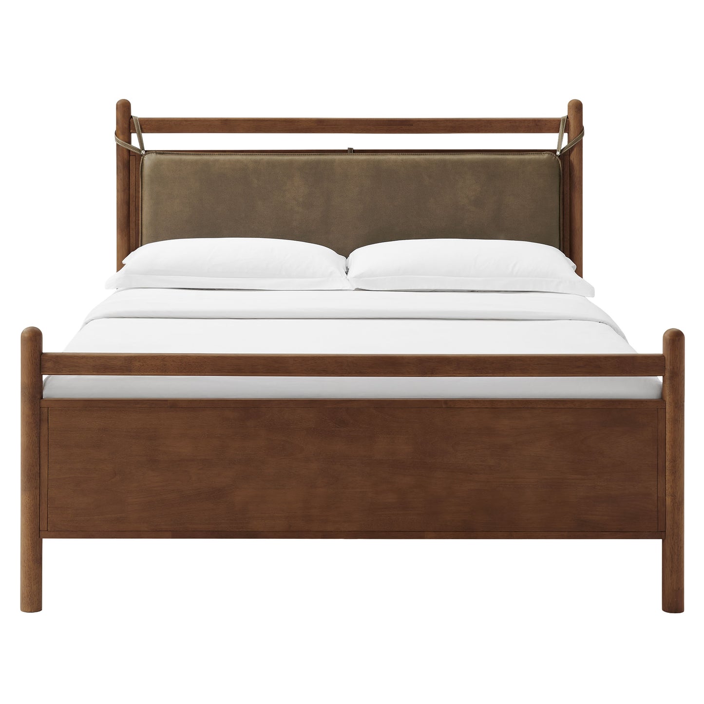 Leni Full Size Vegan Leather and Wood Platform Bed Frame by Modway