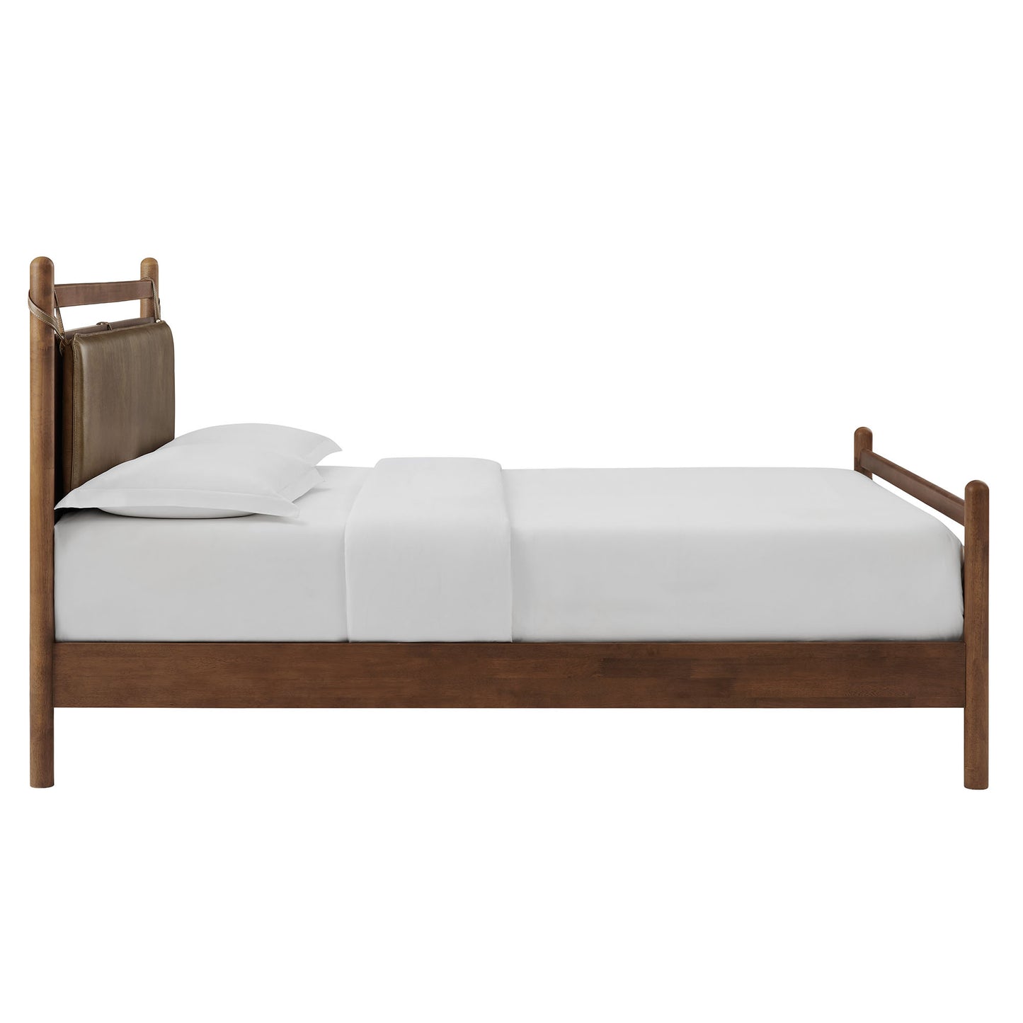 Leni Full Size Vegan Leather and Wood Platform Bed Frame by Modway