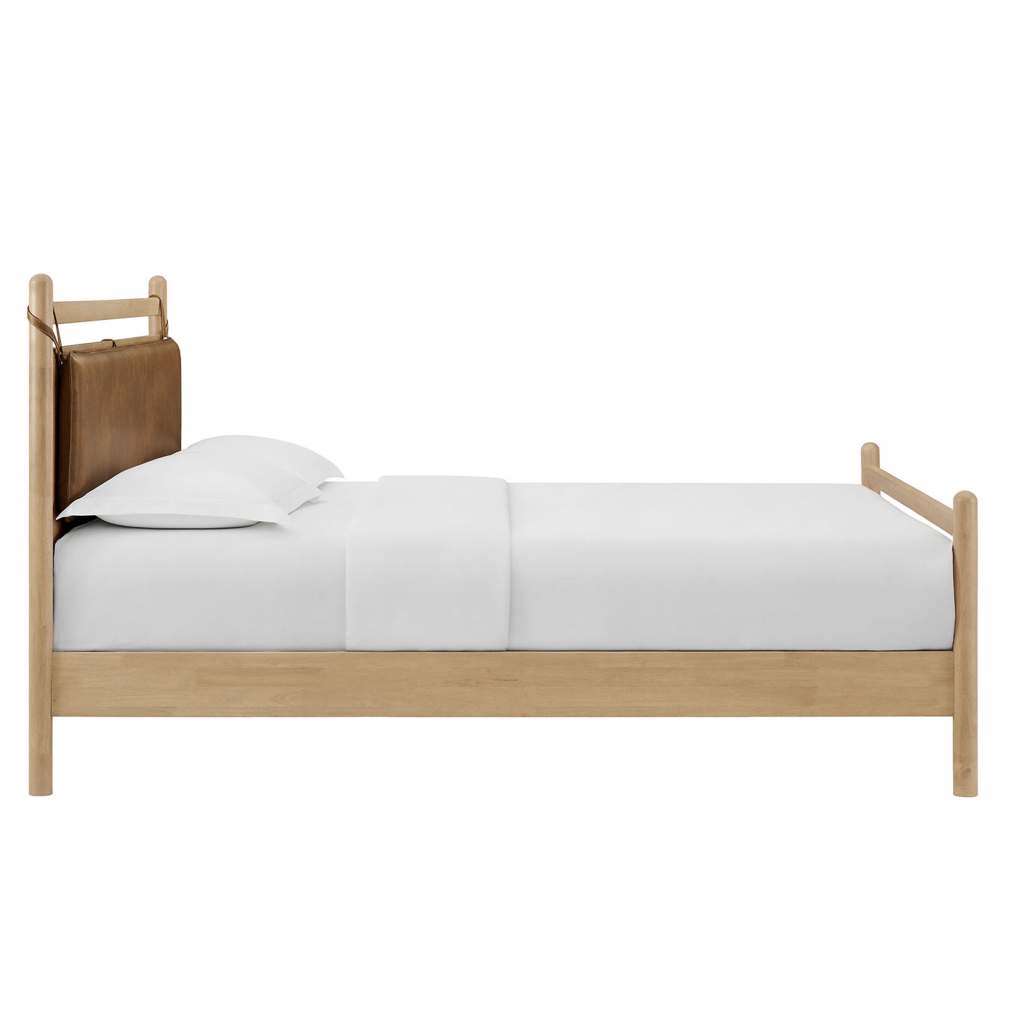 Leni Queen Size Vegan Leather and Wood Platform Bed Frame by Modway