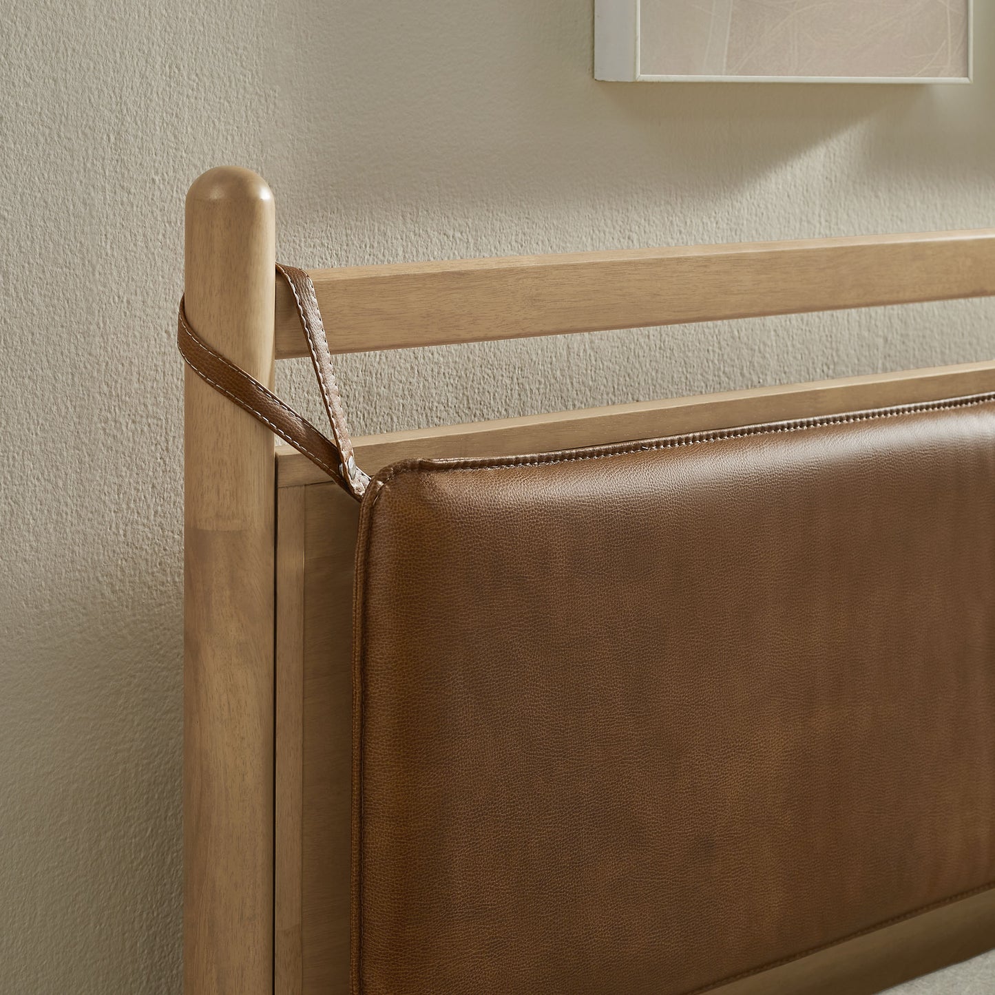 Leni Queen Size Vegan Leather and Wood Platform Bed Frame by Modway