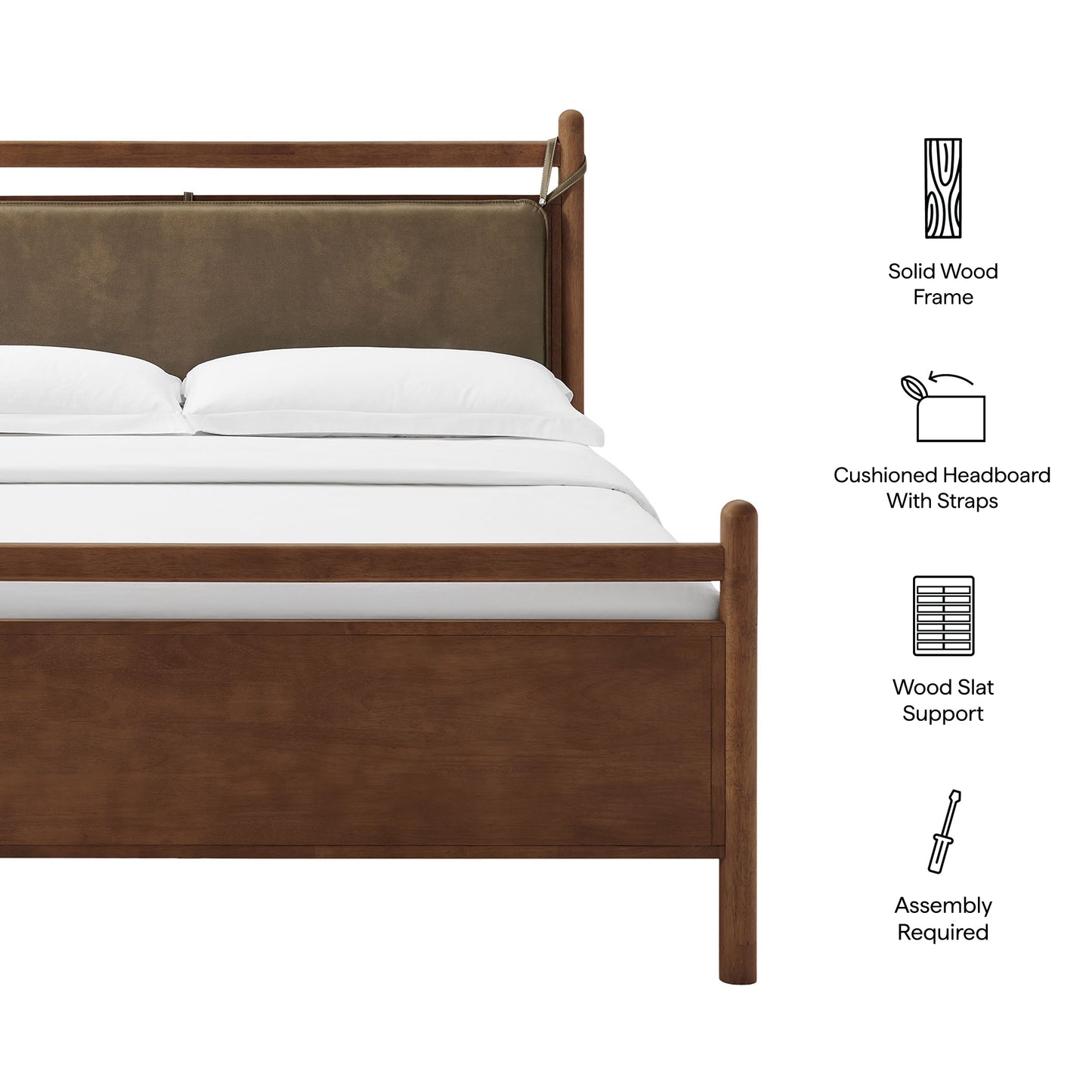 Leni Queen Size Vegan Leather and Wood Platform Bed Frame by Modway