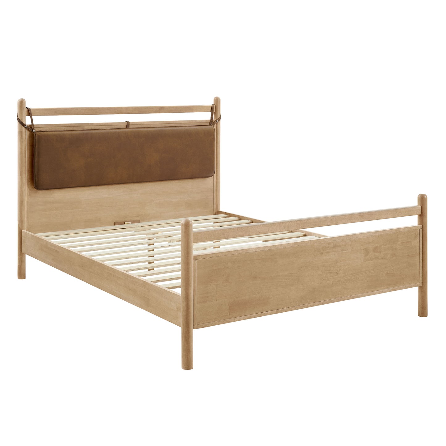 Leni King Size Vegan Leather and Wood Platform Bed Frame by Modway