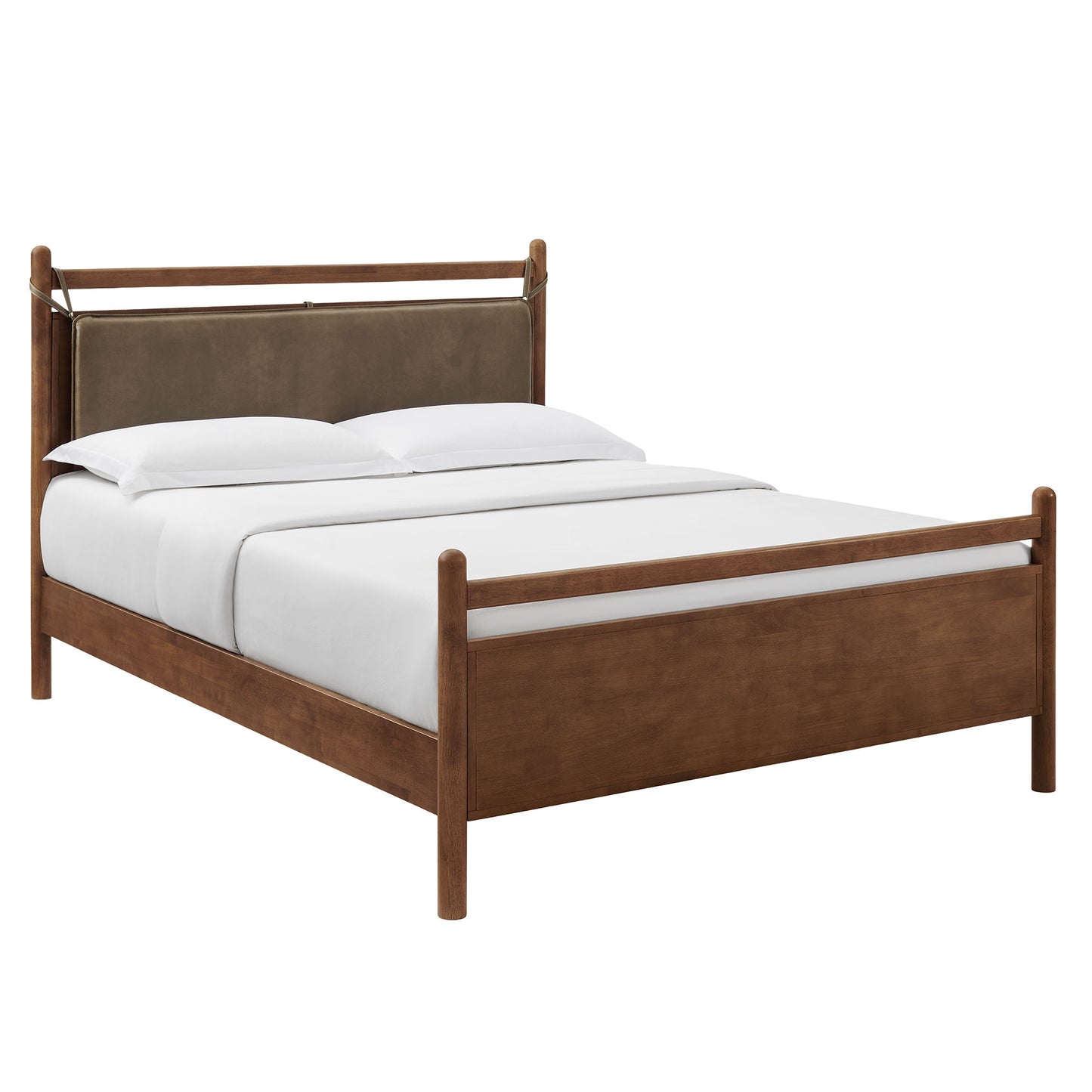 Leni King Size Vegan Leather and Wood Platform Bed Frame by Modway