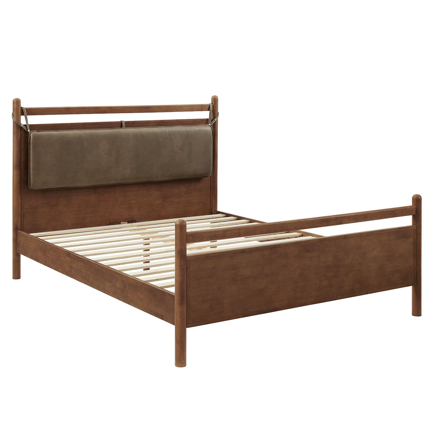 Leni King Size Vegan Leather and Wood Platform Bed Frame by Modway