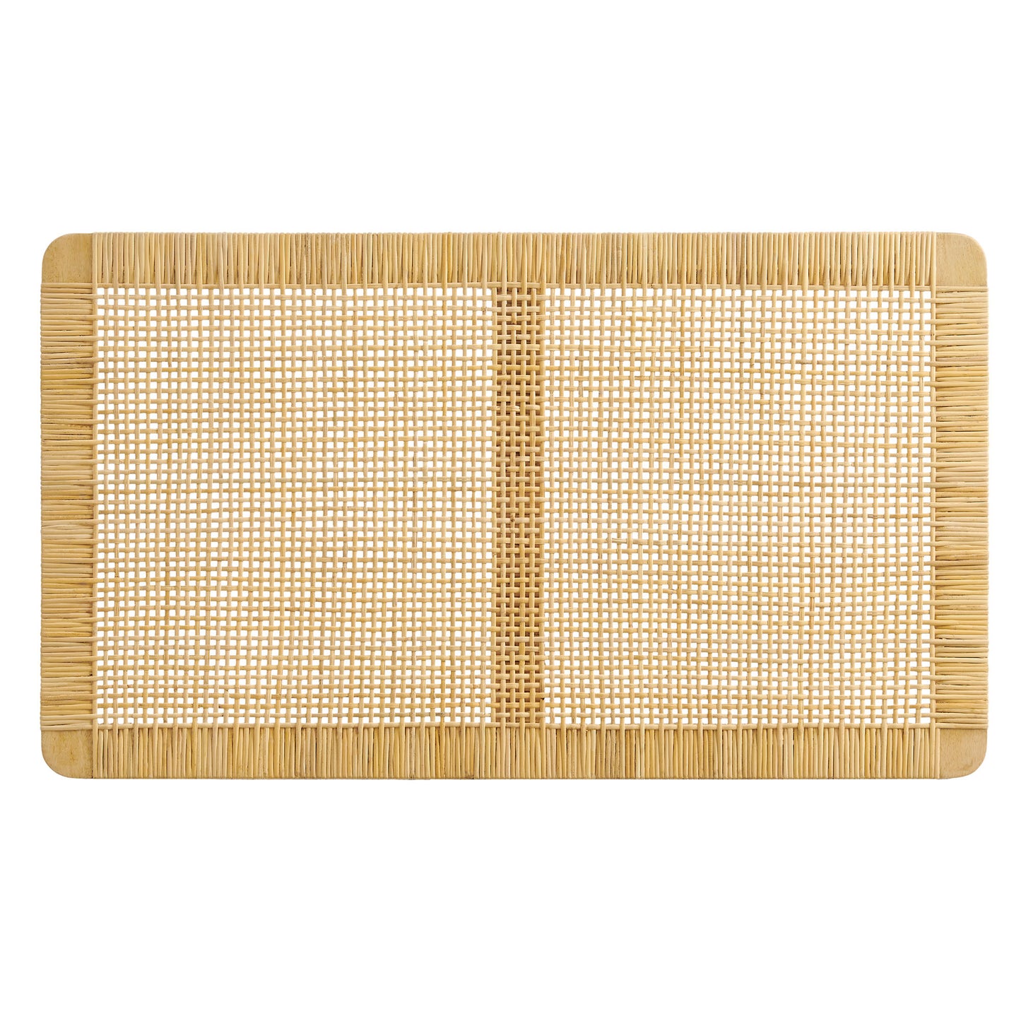 Sandy Wall Mounted Wood and Rattan Twin Size Headboard by Modway