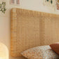 Sandy Wall Mounted Wood and Rattan Twin Size Headboard by Modway