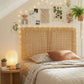 Sandy Wall Mounted Wood and Rattan Twin Size Headboard by Modway