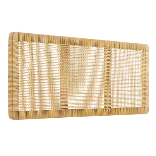 Sandy Wall Mounted Wood and Rattan Full Size Headboard by Modway