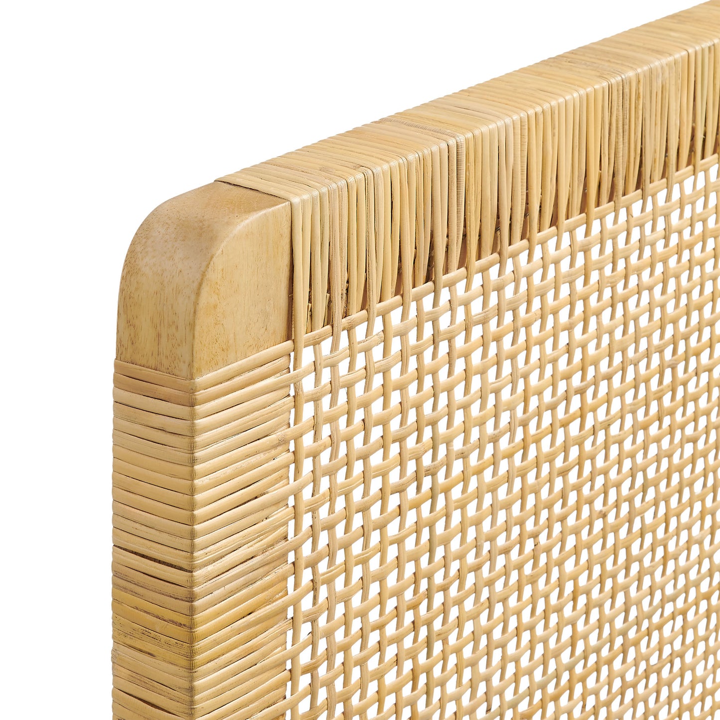 Sandy Wall Mounted Wood and Rattan Full Size Headboard by Modway