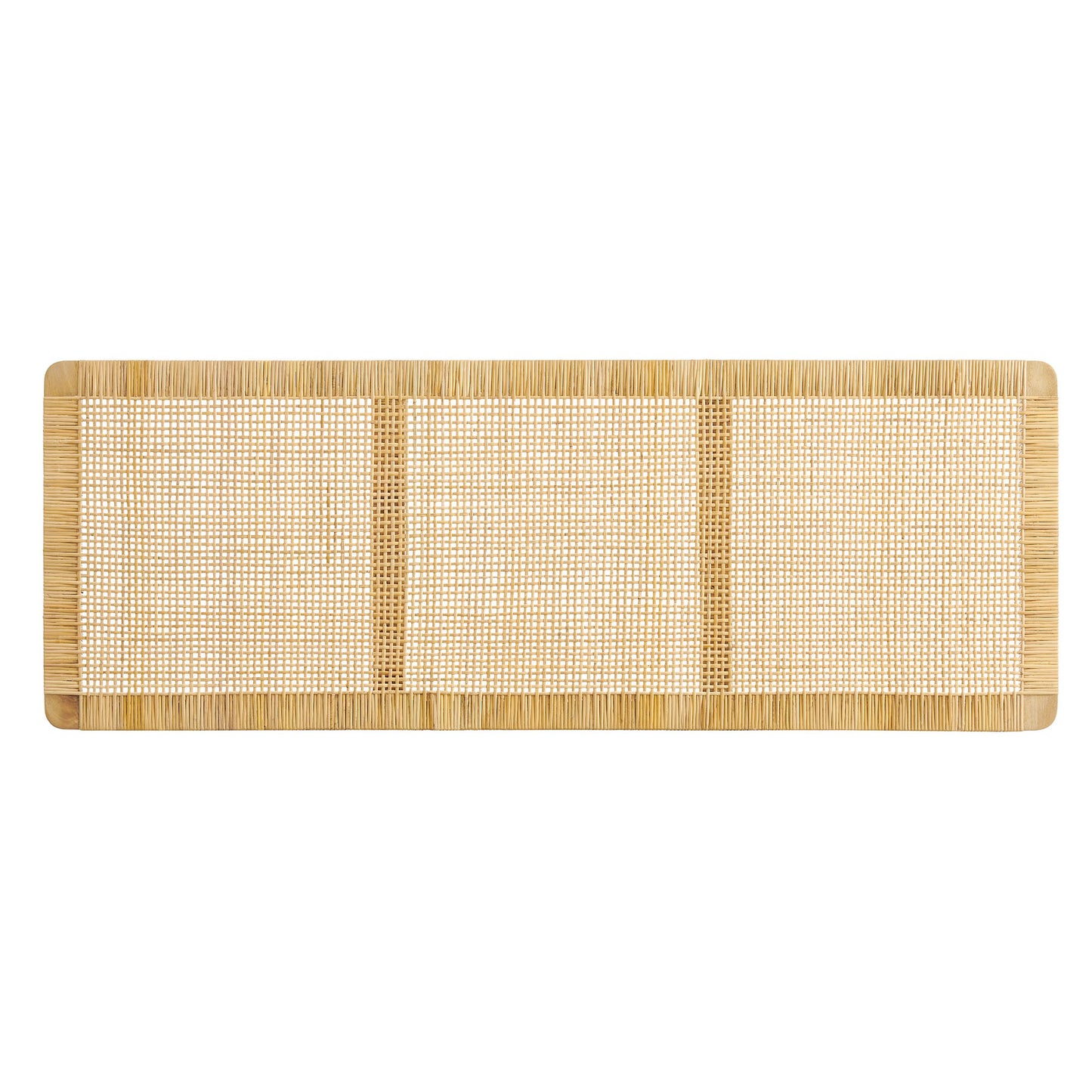 Sandy Wall Mounted Wood and Rattan King Size Headboard by Modway