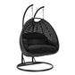 LeisureMod Mendoza Charcoal Wicker Hanging 2 person Egg Swing Chair | Outdoor Porch Swings | Modishstore - 20