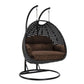 LeisureMod Mendoza Charcoal Wicker Hanging 2 person Egg Swing Chair | Outdoor Porch Swings | Modishstore - 30