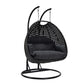 LeisureMod Mendoza Charcoal Wicker Hanging 2 person Egg Swing Chair | Outdoor Porch Swings | Modishstore - 70