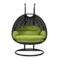 LeisureMod Mendoza Charcoal Wicker Hanging 2 person Egg Swing Chair | Outdoor Porch Swings | Modishstore - 88