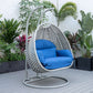 LeisureMod Mendoza Light Grey Wicker Hanging 2 person Egg Swing Chair | Outdoor Porch Swings | Modishstore - 39