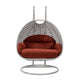LeisureMod Mendoza Light Grey Wicker Hanging 2 person Egg Swing Chair | Outdoor Porch Swings | Modishstore - 71