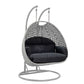 LeisureMod Mendoza Light Grey Wicker Hanging 2 person Egg Swing Chair | Outdoor Porch Swings | Modishstore - 63