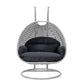 LeisureMod Mendoza Light Grey Wicker Hanging 2 person Egg Swing Chair | Outdoor Porch Swings | Modishstore - 62