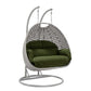 LeisureMod Mendoza Light Grey Wicker Hanging 2 person Egg Swing Chair | Outdoor Porch Swings | Modishstore - 53