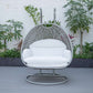 LeisureMod Mendoza Light Grey Wicker Hanging 2 person Egg Swing Chair | Outdoor Porch Swings | Modishstore - 110