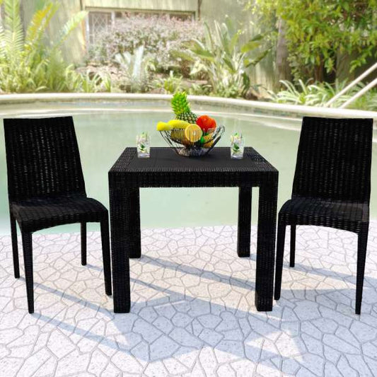 LeisureMod Mace Weave Design Outdoor Dining Table - MT31BL | Dining Tables | Modishstore