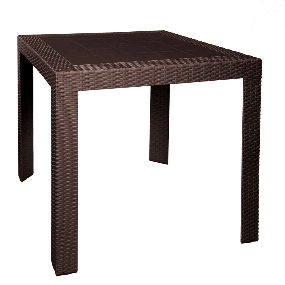 LeisureMod Mace 3-Piece Outdoor Dining Set with Plastic Square Table and 2 Stackable Chairs with Weave Design | Outdoor Dining Sets | Modishstore - 9