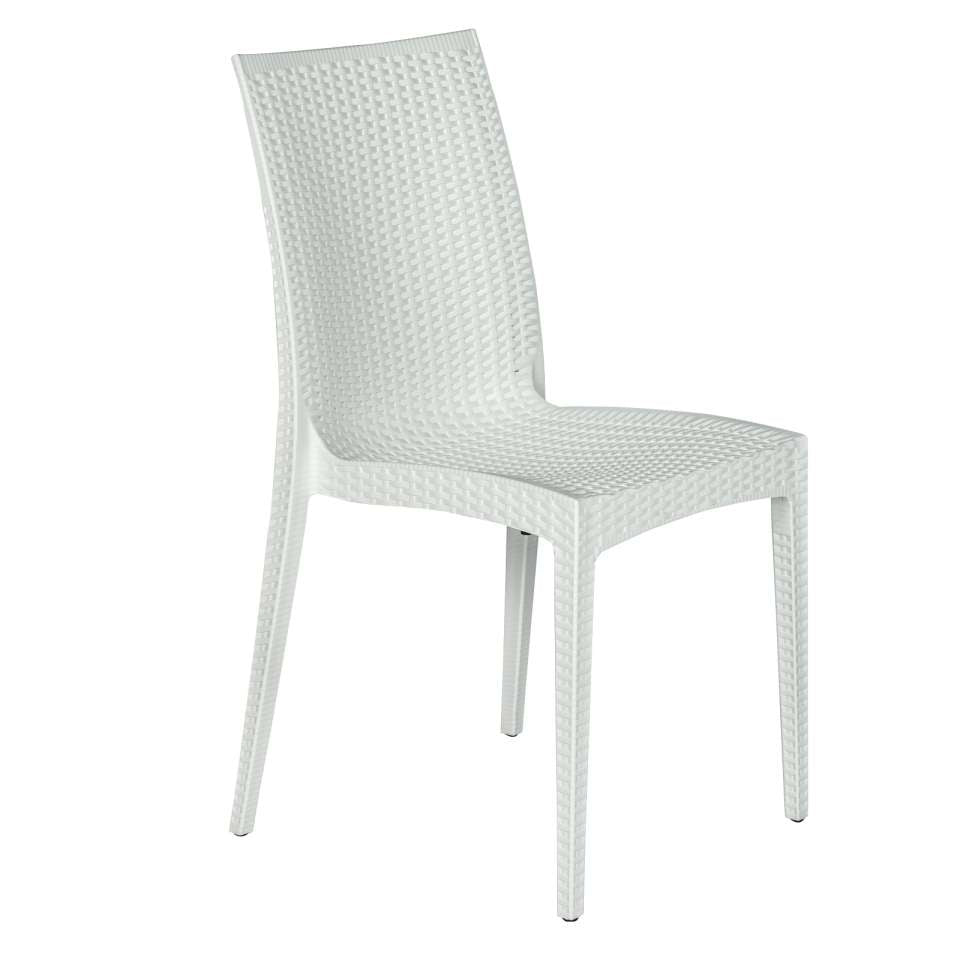 LeisureMod Mace 3-Piece Outdoor Dining Set with Plastic Square Table and 2 Stackable Chairs with Weave Design | Outdoor Dining Sets | Modishstore - 24