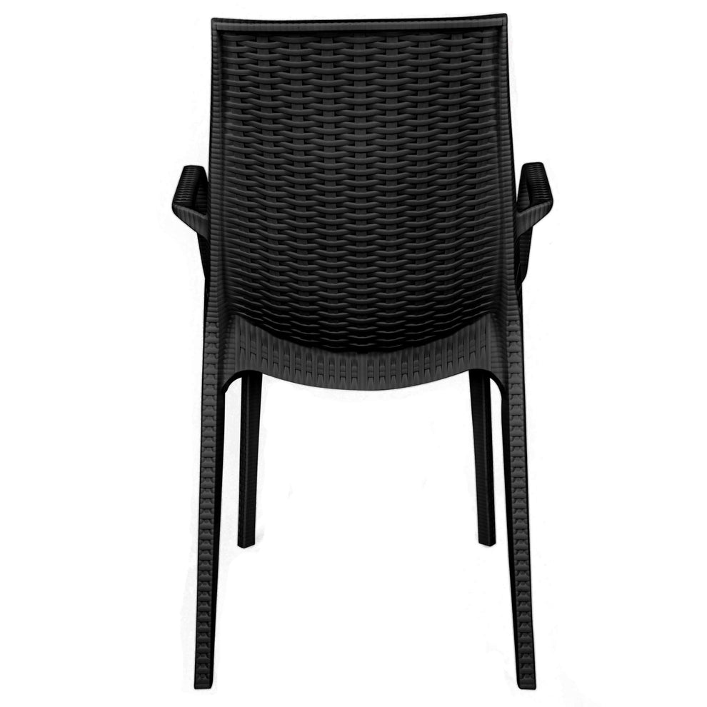 LeisureMod Kent Mid-Century 7-Piece Rectangular Outdoor Dining Set with 4 Side Chairs and 2 Armchairs | Outdoor Dining Sets | Modishstore - 10