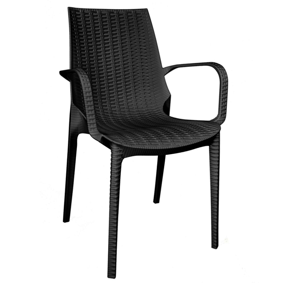 LeisureMod Kent Mid-Century 7-Piece Rectangular Outdoor Dining Set with 4 Side Chairs and 2 Armchairs | Outdoor Dining Sets | Modishstore - 54