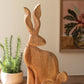 Tall Carved Wooden Rabbit On A Base By Kalalou