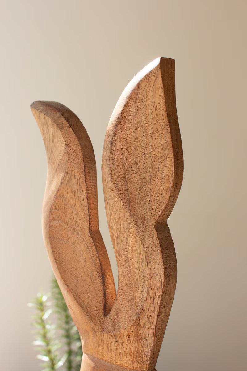 Tall Carved Wooden Rabbit On A Base By Kalalou