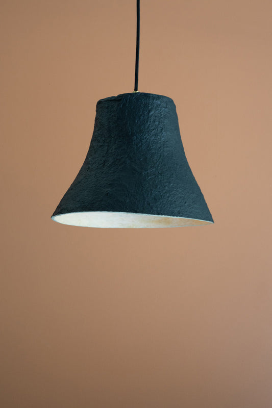 Hat Paper Mache Pendant Light - Black By Kalalou | Pendant Lamps | Modishstore