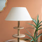 Three Tiered Mango Wood Table Lamp Base W Fabric Lampshade By Kalalou | Table Lamps | Modishstore