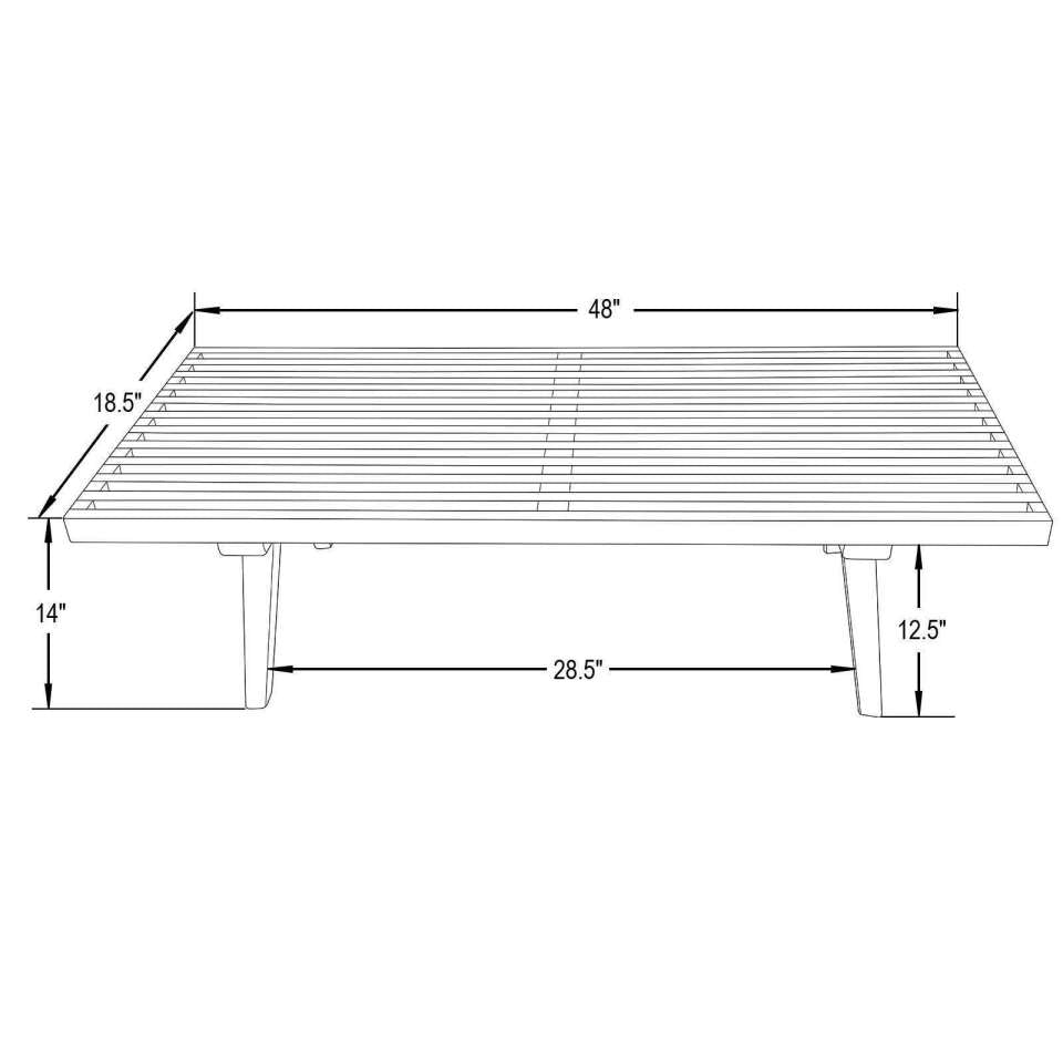 LeisureMod Mid-Century Inwood Platform Bench - 4 Feet | Benches | Modishstore - 8